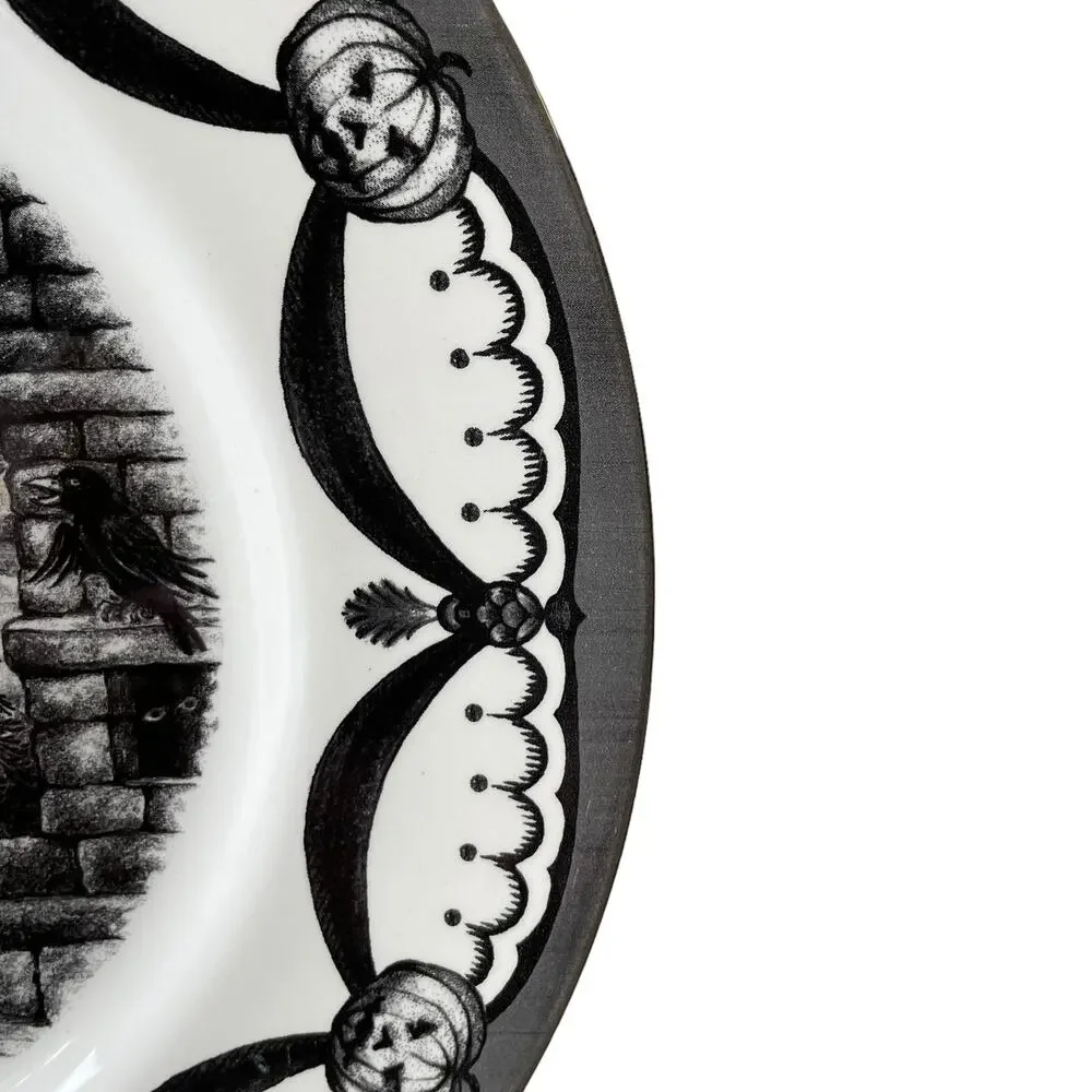 Royal Stafford Halloween Wicked Witch Salad Plates 8.5in Porcelain Set of 2 New